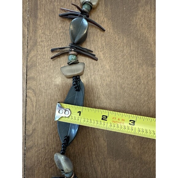 Handmade Choker Necklace Gypsy Bohemian Boho Hippie African Leaf 13 Inch Rope - Picture 9 of 9